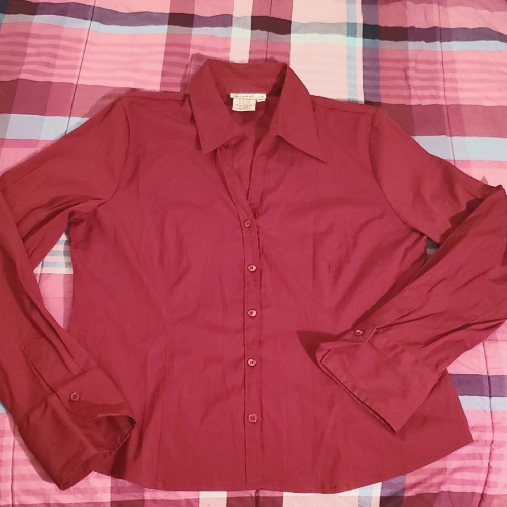 🥨10 for$20 Women's Large Stretch Button Down Blouse